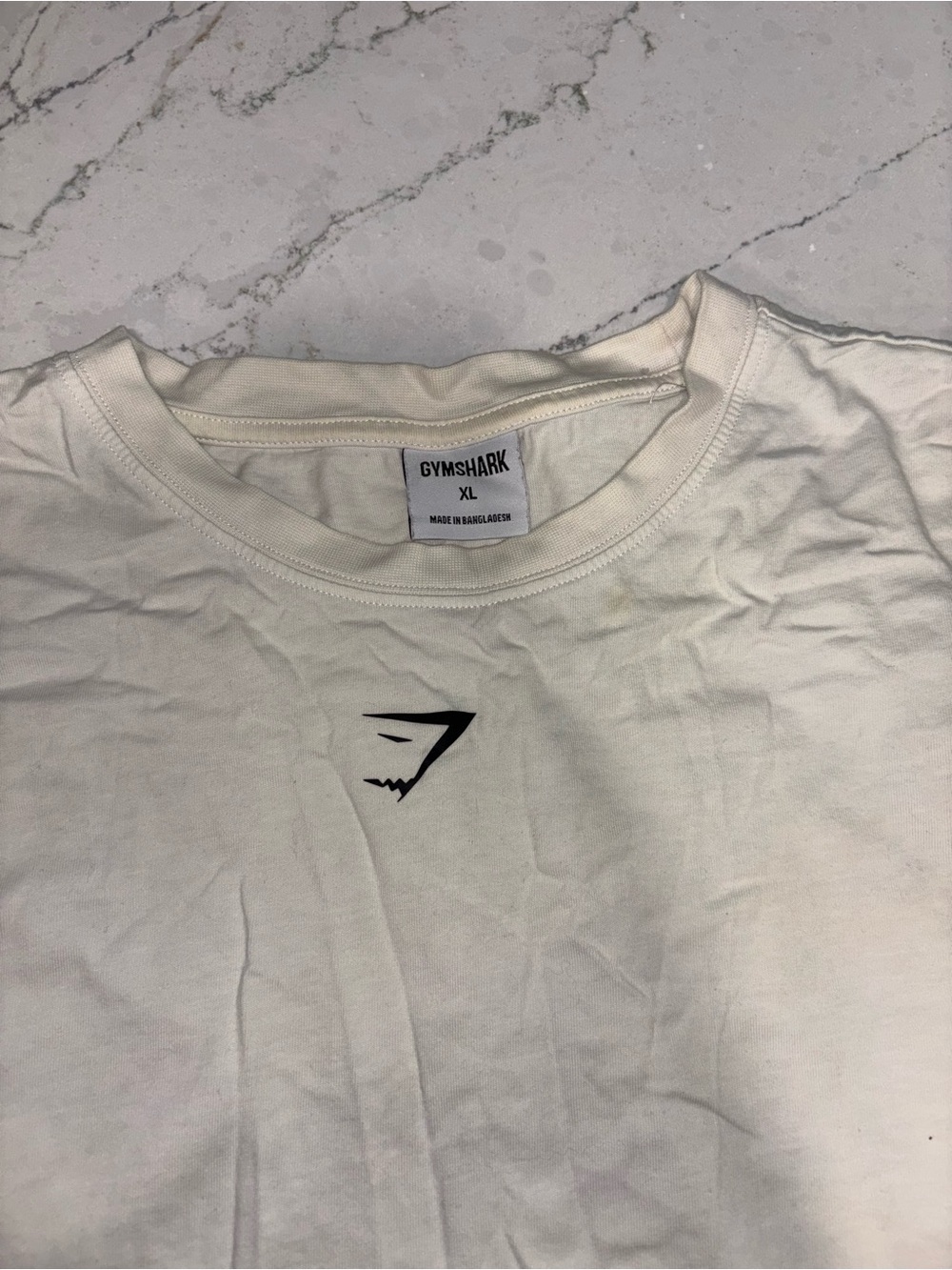 Gymshark Men's Off-White Logo Short Sleeve Tee